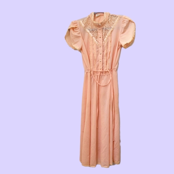 Dresses & Skirts - Peach vintage 70s Prarie dress